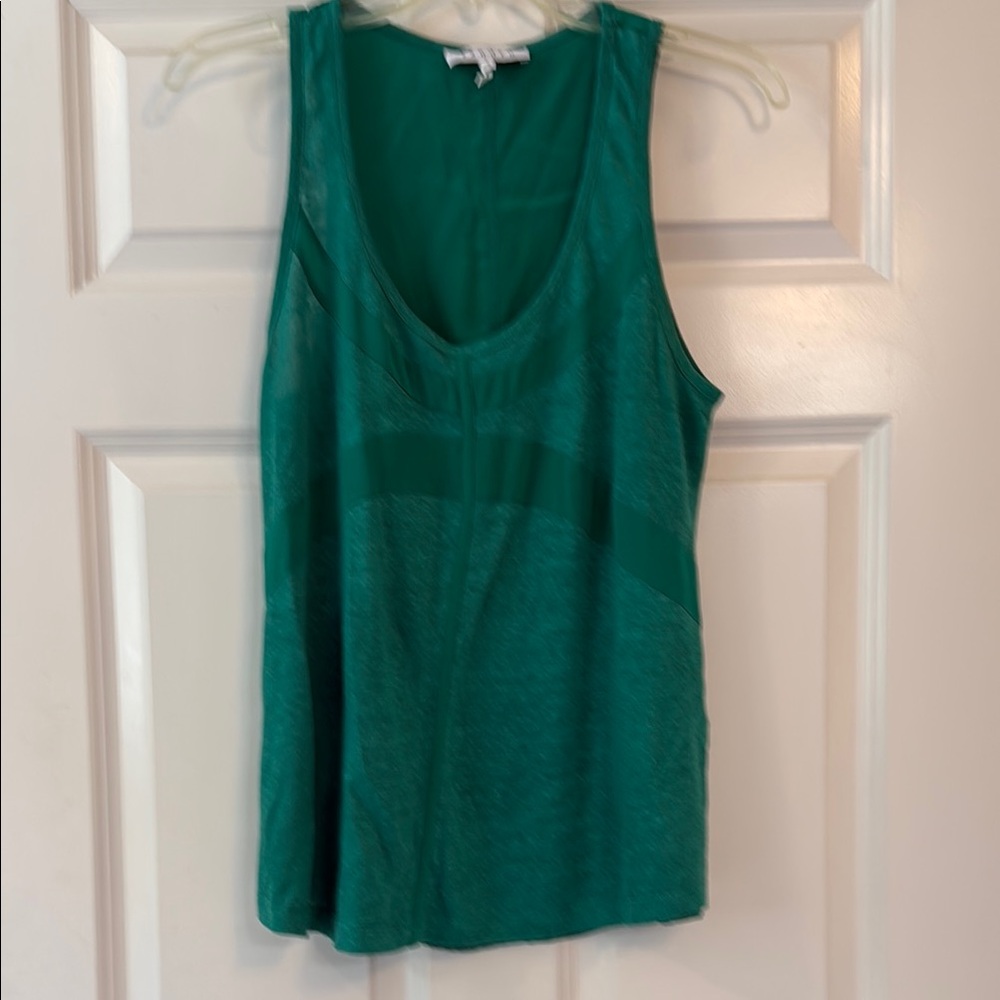 Sandro Green Tank Top with Scoop Neckline